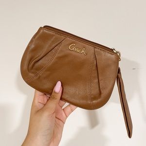 Coach Brown Tan Wristlet